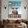 Joycorners Patriotic Charolais Cow with USA Scarf Fireworks Patriotic Personalized Name 3D Canvas Poster