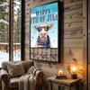 Joycorners Patriotic Charolais Cow with USA Scarf Fireworks Patriotic Personalized Name 3D Canvas Poster