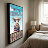 Joycorners Patriotic Charolais Cow with USA Scarf Fireworks Patriotic Personalized Name 3D Canvas Poster