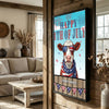 Joycorners Patriotic Hereford Cow with USA Scarf Fireworks Patriotic Personalized Name 3D Canvas Poster