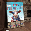 Joycorners Patriotic Hereford Cow with USA Scarf Fireworks Patriotic Personalized Name 3D Canvas Poster