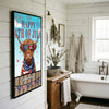 Joycorners Patriotic Highland Cow with USA Scarf Fireworks Patriotic Personalized Name 3D Canvas Poster