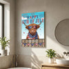 Joycorners Patriotic Highland Cow with USA Scarf Fireworks Patriotic Personalized Name 3D Canvas Poster