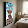 Joycorners Patriotic Highland Cow with USA Scarf Fireworks Patriotic Personalized Name 3D Canvas Poster