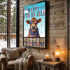 Joycorners Patriotic Jersey Cow with USA Scarf Fireworks Patriotic Personalized Name 3D Canvas Poster
