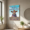 Joycorners Patriotic Jersey Cow with USA Scarf Fireworks Patriotic Personalized Name 3D Canvas Poster