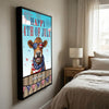 Joycorners Patriotic Jersey Cow with USA Scarf Fireworks Patriotic Personalized Name 3D Canvas Poster
