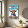 Joycorners Patriotic Texas Longhorn Cow with USA Scarf Fireworks Patriotic Personalized Name 3D Canvas Poster