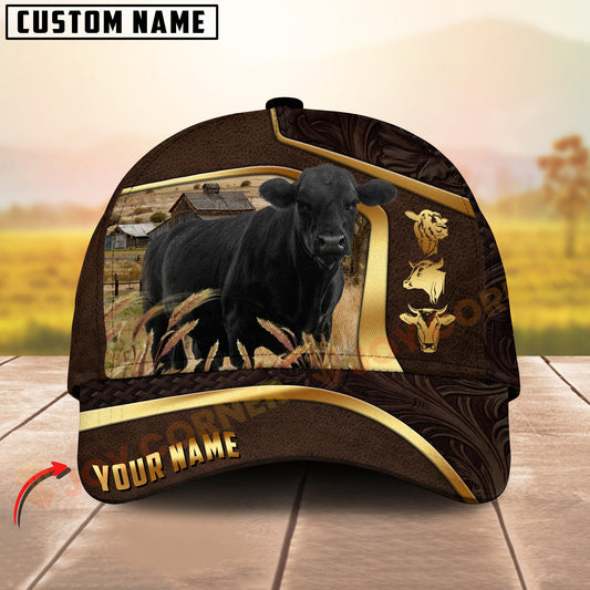 Joycorners Personalized Black Angus Cow Cap Country Farm Golden New Style 3D Print Hat