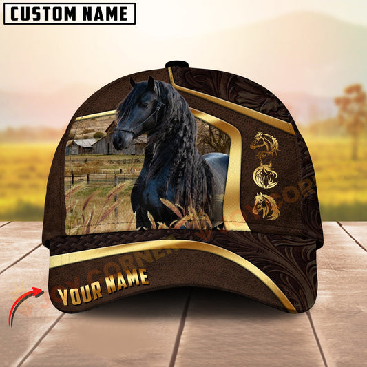 Joycorners Personalized Friesian Horse Cap Country Farm Golden New Style 3D Print Hat
