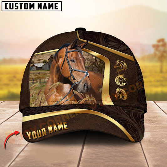 Joycorners Personalized Horse Cap Country Farm Golden New Style 3D Print Hat  (8 Breeds)