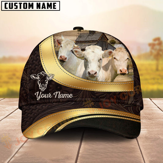 Joycorners Personalized Charolais Cow Cap Country Farm Style 3D Print Hat