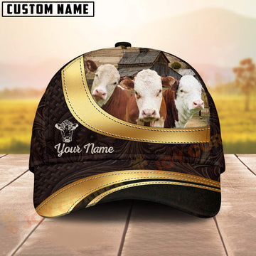 Joycorners Personalized Hereford Cow Cap Country Farm Style 3D Print Hat