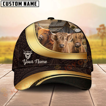 Joycorners Personalized Highland Cattle Cow Cap Country Farm Style 3D Print Hat