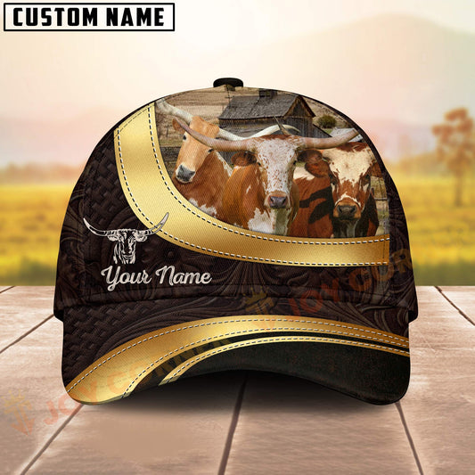 Joycorners Personalized Texas Longhorn Bull Cap Country Farm Style 3D Print Hat