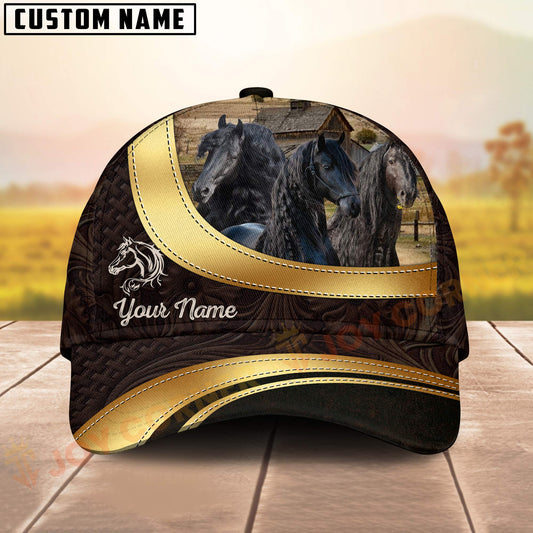 Joycorners Personalized Friesian Horse Cap Country Farm Style 3D Print Hat