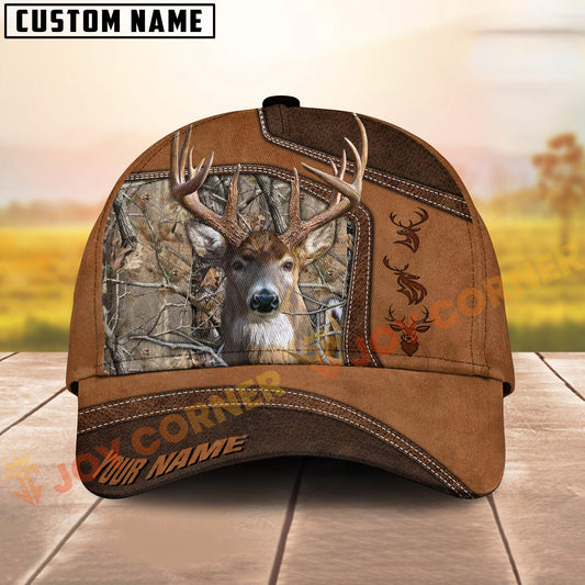Joycorners Deer Hunting Cap Camo Forest Personalized Name 3D Cap (6 Colors)