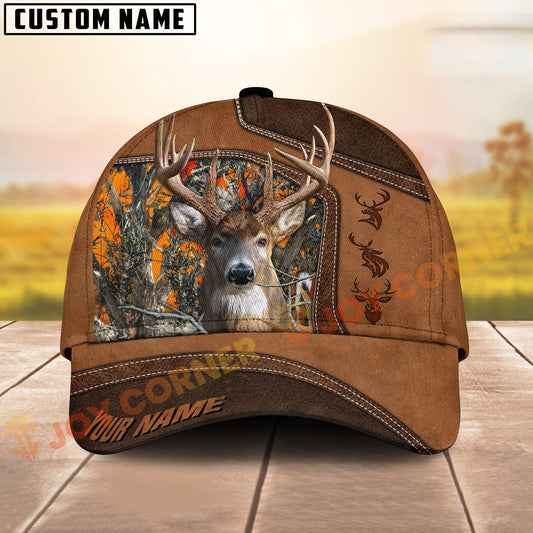 Joycorners Deer Hunting Cap Camo Forest Personalized Name 3D Cap (6 Colors)