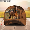 Joycorners Cattle Cow Brown Leather On Farm Customized Name 3D Classic Cap (8 Breeds)