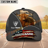 Joycorners Cattle Cow American Flag Mesh On Farm Customized Name 3D Classic Cap (8 Breeds)