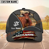Joycorners Cattle Cow American Flag Mesh On Farm Customized Name 3D Classic Cap (8 Breeds)