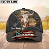 Joycorners Cattle Cow American Flag Mesh On Farm Customized Name 3D Classic Cap (8 Breeds)