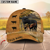 Joycorners Cattle Cow Retro Brown Golden Line Pattern On Farm Customized Name 3D Classic Cap (8 Breeds)