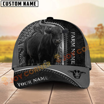 Joycorners Black Aungus Black Engraved On Farm Customized Name 3D Classic Cap