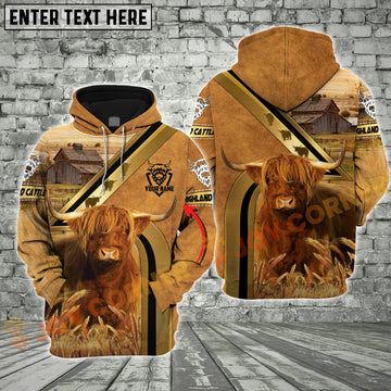 Joycorners Highland Cattle Cow Farm Life Personalized 3D Hoodie