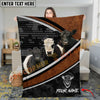 Joycorners Cattle Cow Honeycomb Leather Curve Modern Ranch Pattern Personalized Name 3D Blanket (10 Breeds)