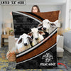 Joycorners Cattle Cow Honeycomb Leather Curve Modern Ranch Pattern Personalized Name 3D Blanket (10 Breeds)
