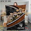 Joycorners Cattle Cow Honeycomb Leather Curve Modern Ranch Pattern Personalized Name 3D Blanket (10 Breeds)