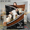 Joycorners Cattle Cow Honeycomb Leather Curve Modern Ranch Pattern Personalized Name 3D Blanket (10 Breeds)
