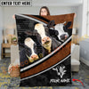 Joycorners Cattle Cow Honeycomb Leather Curve Modern Ranch Pattern Personalized Name 3D Blanket (10 Breeds)