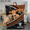 Joycorners Cattle Cow Honeycomb Leather Curve Modern Ranch Pattern Personalized Name 3D Blanket (10 Breeds)