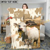 Joycorners Cattle Cow Farm Landscape Rustic Pattern Personalized Name 3D Blanket (10 Breeds)