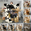 Joycorners Cattle Cow Farm Landscape Rustic Pattern Personalized Name 3D Blanket (10 Breeds)