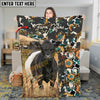Joycorners Cattle Cow Sunflower Cowhide Farm Pattern Personalized Name 3D Blanket (10 Breeds)