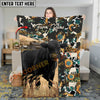 Joycorners Cattle Cow Sunflower Cowhide Farm Pattern Personalized Name 3D Blanket (10 Breeds)