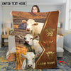Joycorners Cattle Cow Multi Cattle Portrait Leather Emblem Pattern Personalized Name 3D Blanket (10 Breeds)