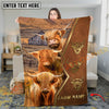 Joycorners Cattle Cow Multi Cattle Portrait Leather Emblem Pattern Personalized Name 3D Blanket (10 Breeds)