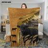 Joycorners Cattle Cow Leather Patch Rustic Farm Pattern Personalized Name 3D Blanket (10 Breeds)