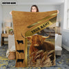 Joycorners Cattle Cow Leather Patch Rustic Farm Pattern Personalized Name 3D Blanket (10 Breeds)