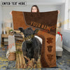 Joycorners Cattle Cow Rustic Leather Stitch Farm Style Personalized Name Blanket (10 Breeds)