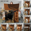 Joycorners Cattle Cow Rustic Leather Stitch Farm Style Personalized Name Blanket (10 Breeds)