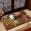 Joycorners Cattle Cow Tooled Leather Western Swirl Pattern Personalized Name 3D Doormat (10 Breeds)