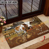 Joycorners Cattle Cow Tooled Leather Western Swirl Pattern Personalized Name 3D Doormat (10 Breeds)
