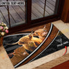 Joycorners Cattle Cow Honeycomb Leather Curve Pattern Personalized Name 3D Doormat (10 Breeds)