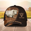 Joycorners Leather Pattern Personalized Name & Farm Name Cattle Cap (10 Breeds)