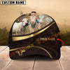 Joycorners Tooled Leather Pattern Golden Lines Three Cows, Custom Name Cattle Cap (10 Cattle Breeds)